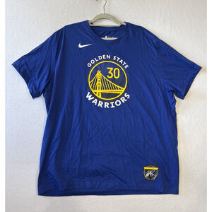Nike Golden State Warriors NBA Stephen Curry #30 T Shirt Mens Blue 3XL